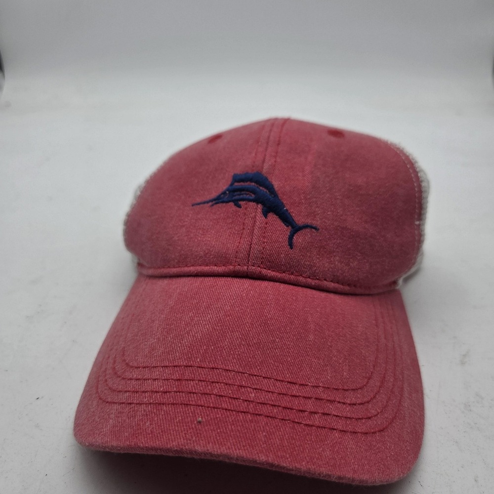 Tommy Bahama Hat Cap Strap Back Red Mesh Trucker Baja Margarita Mens One Size